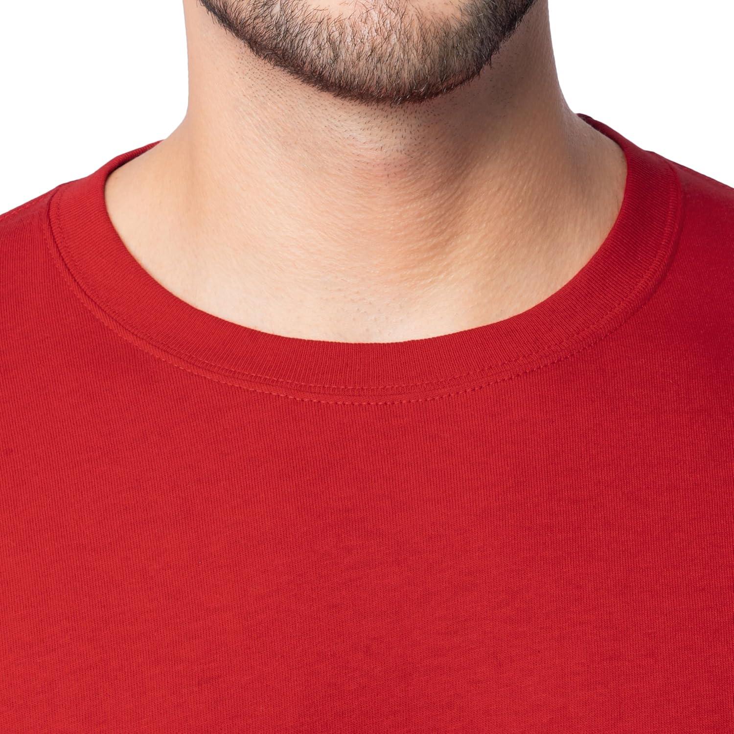 imageFruit of The Loom Mens Eversoft Cotton Long Sleeve T Shirts Breathable amp Moisture Wicking with Odor ControlLong Sleeve True Red
