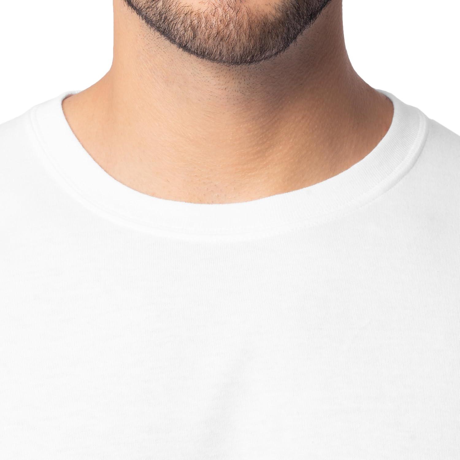 imageFruit of The Loom Mens Eversoft Cotton Long Sleeve T Shirts Breathable amp Moisture Wicking with Odor ControlLong Sleeve White Ice