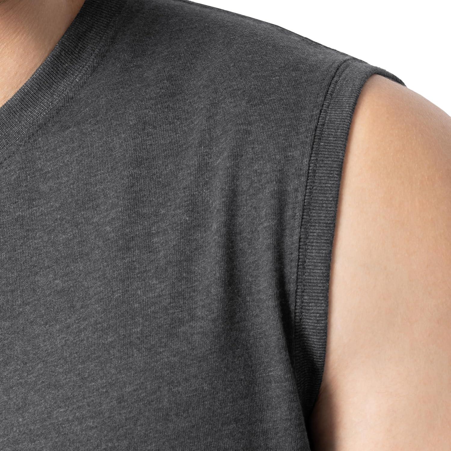 imageFruit of The Loom Mens Eversoft Cotton Sleeveless T Shirts Breathable amp Moisture Wicking with Odor Control Sizes S4XMuscle 2 Pack Black Heather