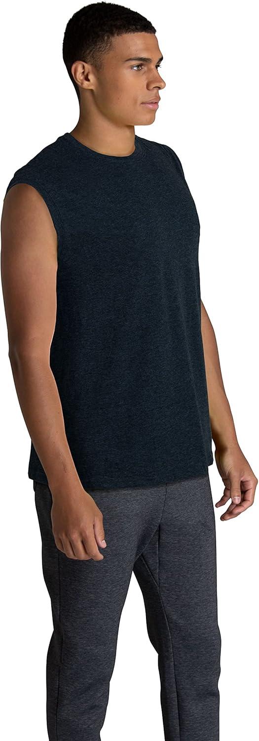 imageFruit of The Loom Mens Eversoft Cotton Sleeveless T Shirts Breathable amp Moisture Wicking with Odor Control Sizes S4XMuscle 2 Pack Black Heather