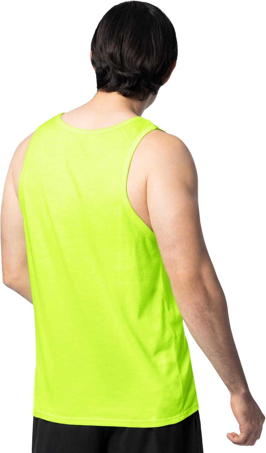 imageFruit of The Loom Mens Eversoft Cotton Sleeveless T Shirts Breathable amp Moisture Wicking with Odor Control Sizes S4XSafety Green