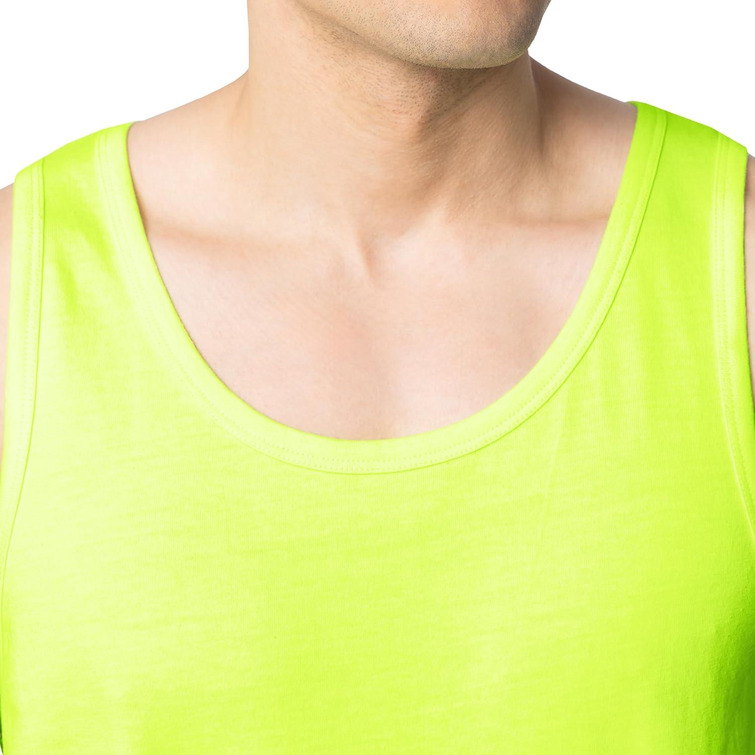 imageFruit of The Loom Mens Eversoft Cotton Sleeveless T Shirts Breathable amp Moisture Wicking with Odor Control Sizes S4XSafety Green