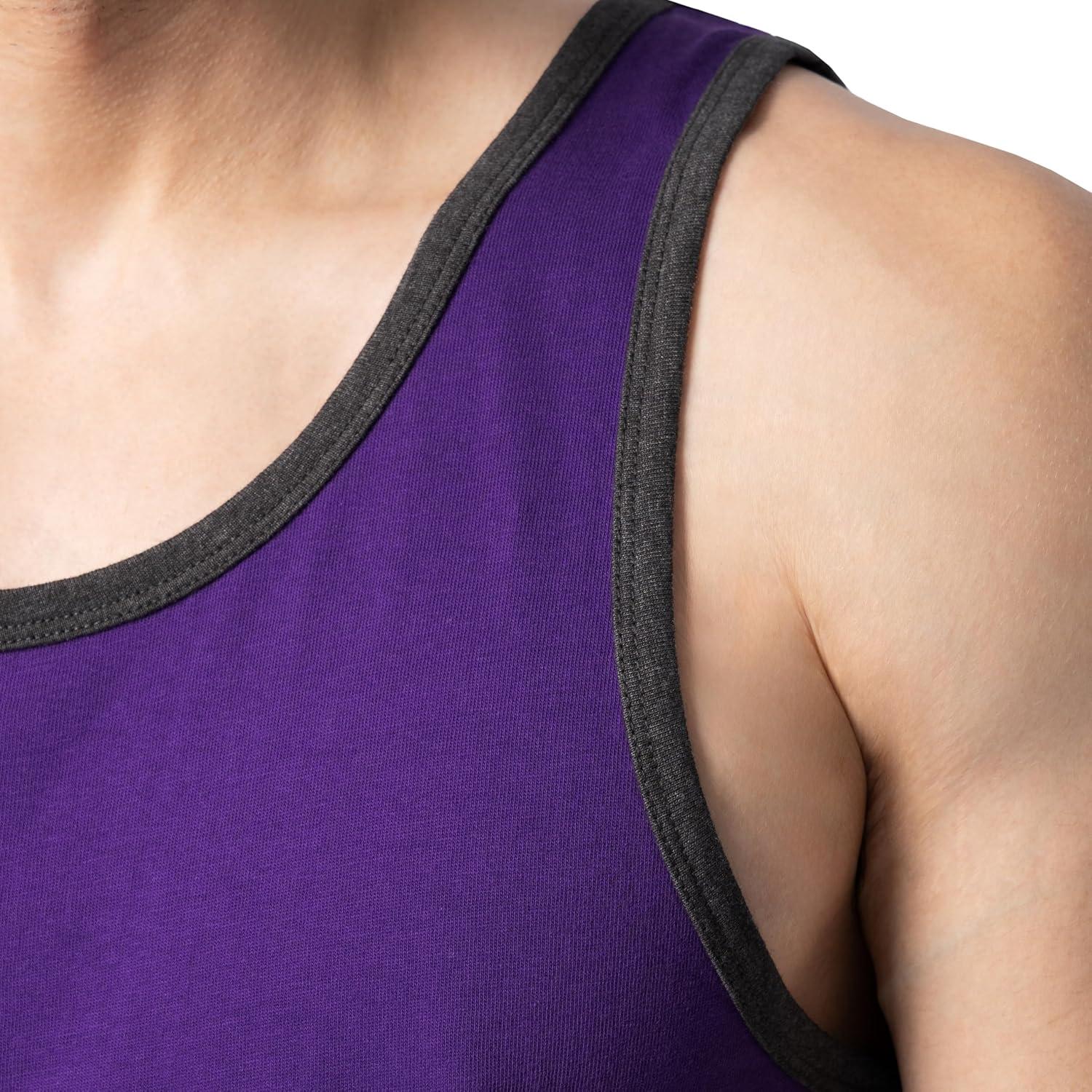 imageFruit of The Loom Mens Eversoft Cotton Sleeveless T Shirts Breathable amp Moisture Wicking with Odor Control Sizes S4XTank 2 Pack Purple