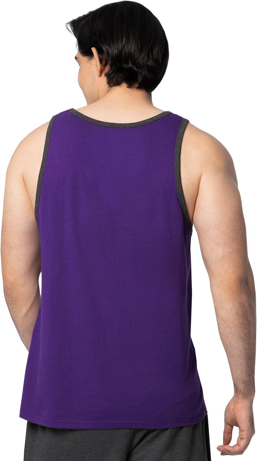 imageFruit of The Loom Mens Eversoft Cotton Sleeveless T Shirts Breathable amp Moisture Wicking with Odor Control Sizes S4XTank 2 Pack Purple