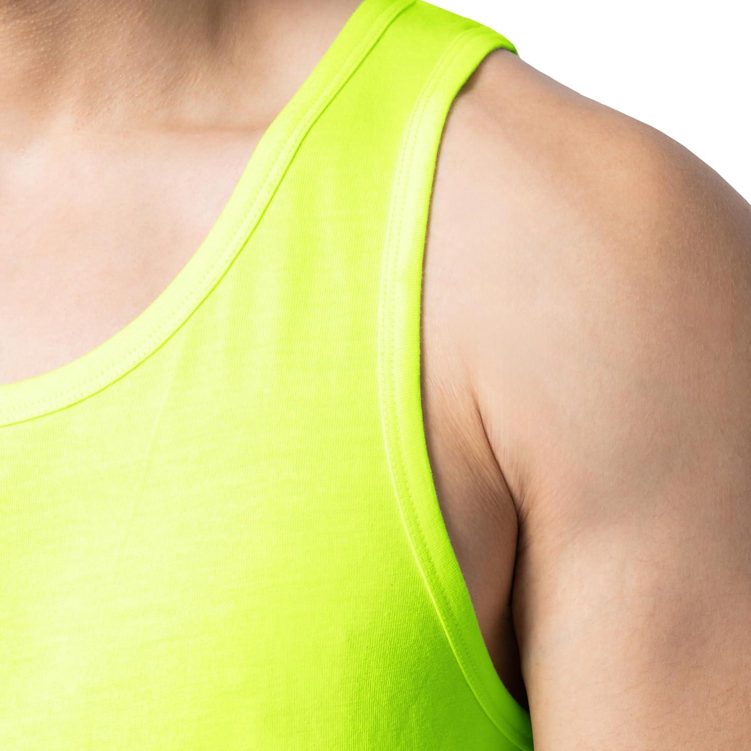 imageFruit of The Loom Mens Eversoft Cotton Sleeveless T Shirts Breathable amp Moisture Wicking with Odor Control Sizes S4XTank 2 Pack Safety Green