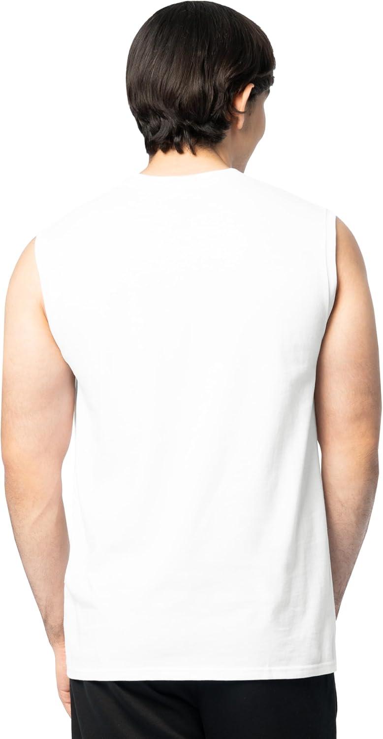 imageFruit of The Loom Mens Eversoft Cotton Sleeveless T Shirts Breathable amp Moisture Wicking with Odor Control Sizes S4XWhite