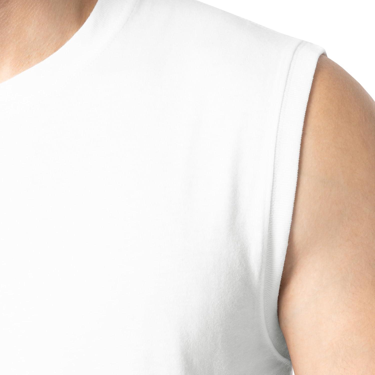 imageFruit of The Loom Mens Eversoft Cotton Sleeveless T Shirts Breathable amp Moisture Wicking with Odor Control Sizes S4XWhite