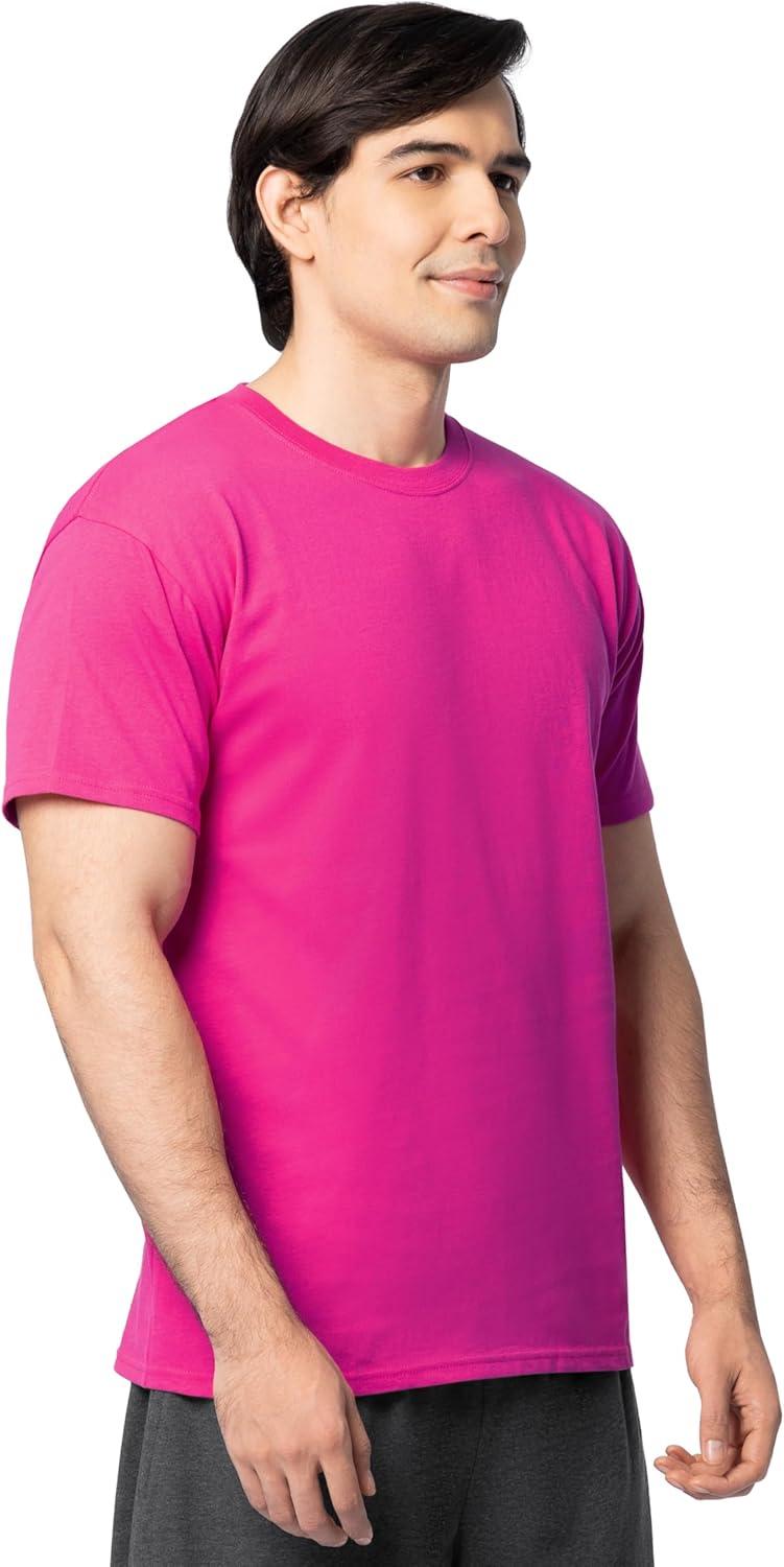 imageFruit of The Loom Mens Eversoft Cotton T Shirts Breathable amp Moisture Wicking with Odor Control Sizes S4x2 Pack Cyber Pink