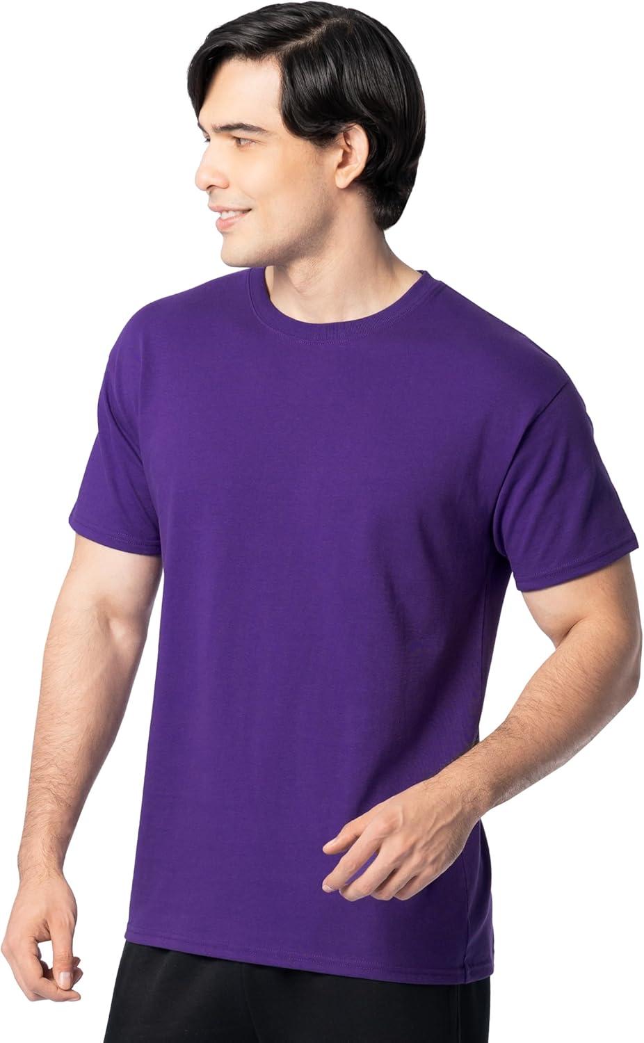 imageFruit of The Loom Mens Eversoft Cotton T Shirts Breathable amp Moisture Wicking with Odor Control Sizes S4x2 Pack Purple