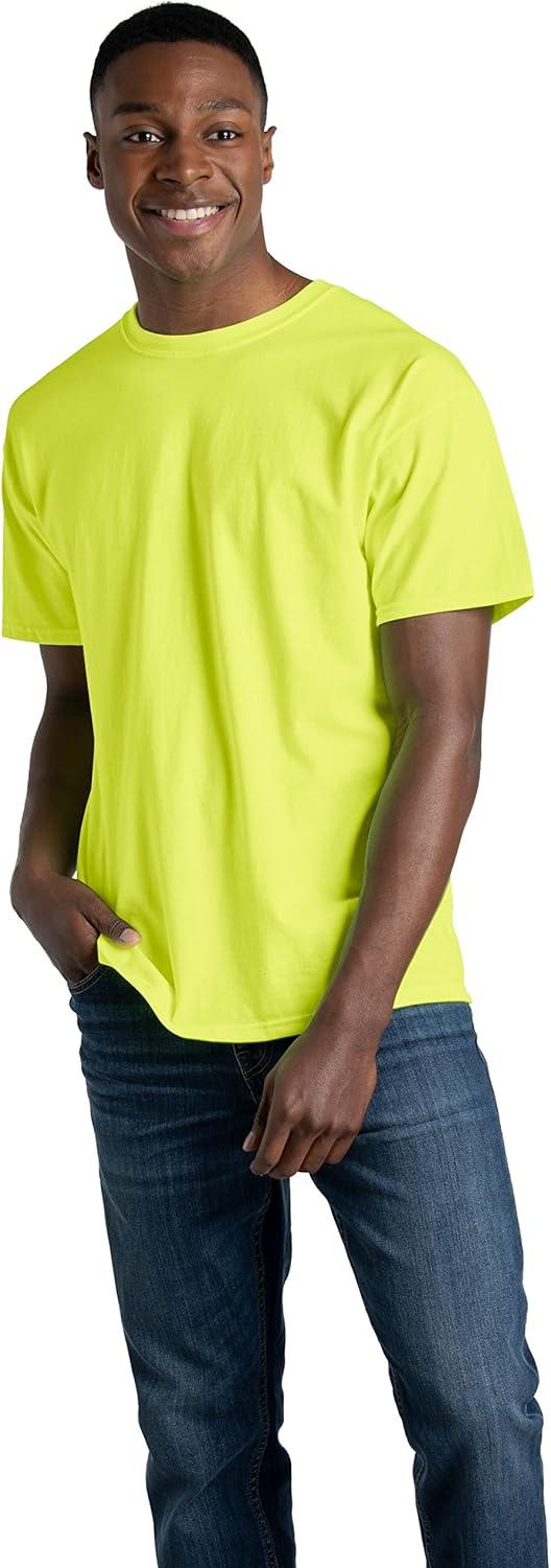 imageFruit of The Loom Mens Eversoft Cotton T Shirts Breathable amp Moisture Wicking with Odor Control Sizes S4x2 Pack Safety Green