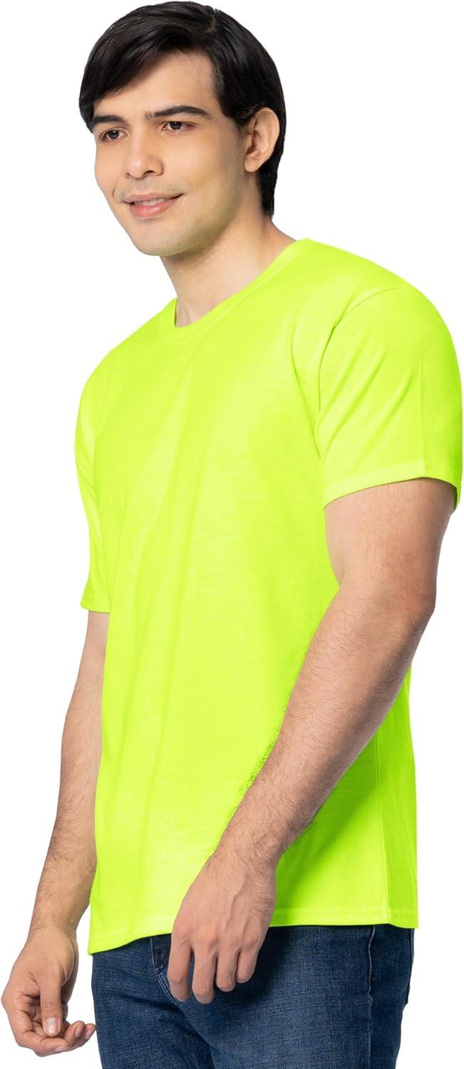 imageFruit of The Loom Mens Eversoft Cotton T Shirts Breathable amp Moisture Wicking with Odor Control Sizes S4x2 Pack Safety Green