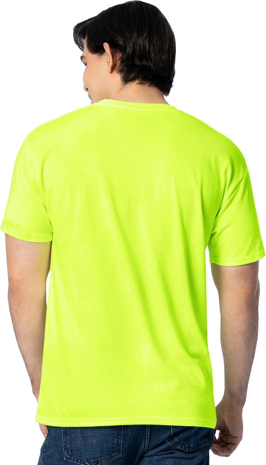 imageFruit of The Loom Mens Eversoft Cotton T Shirts Breathable amp Moisture Wicking with Odor Control Sizes S4x2 Pack Safety Green
