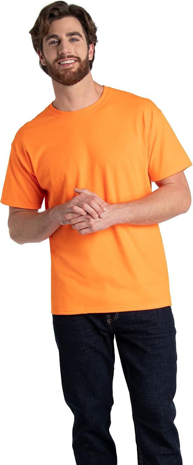 imageFruit of The Loom Mens Eversoft Cotton T Shirts Breathable amp Moisture Wicking with Odor Control Sizes S4x2 Pack Safety Orange