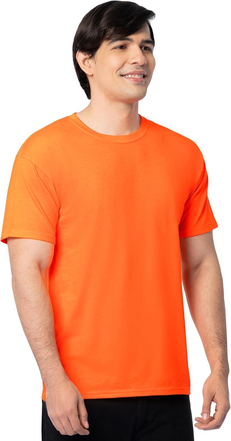 imageFruit of The Loom Mens Eversoft Cotton T Shirts Breathable amp Moisture Wicking with Odor Control Sizes S4x2 Pack Safety Orange