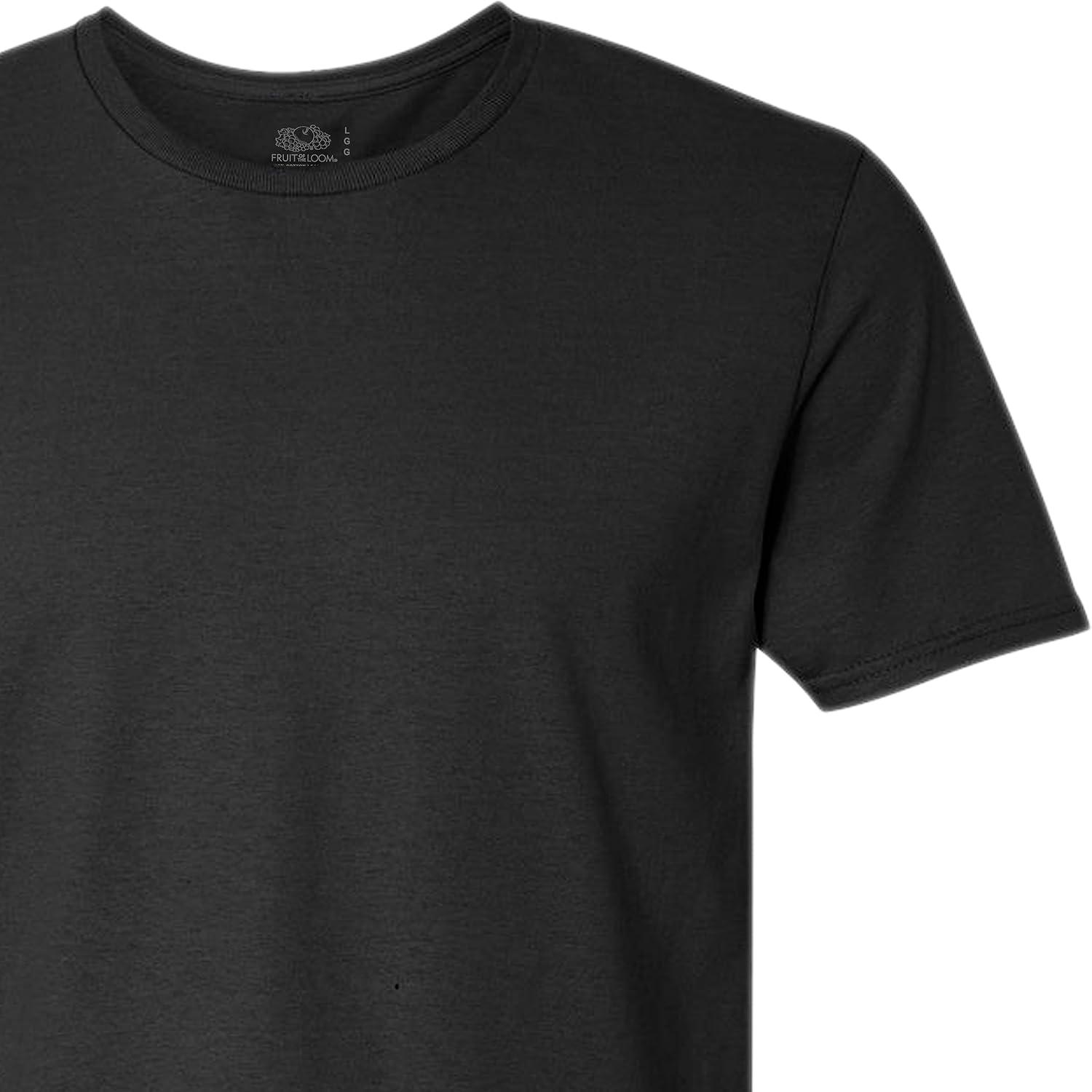 imageFruit of The Loom Mens Eversoft Cotton T Shirts Breathable amp Moisture Wicking with Odor Control Sizes S4xCrew 12 Pack Black