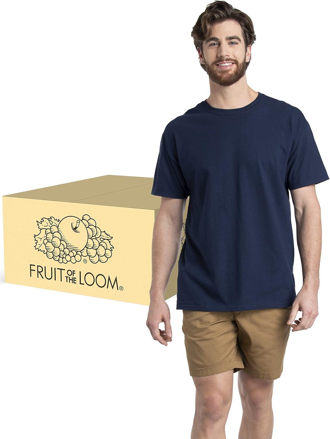 imageFruit of The Loom Mens Eversoft Cotton T Shirts Breathable amp Moisture Wicking with Odor Control Sizes S4xCrew 12 Pack Navy
