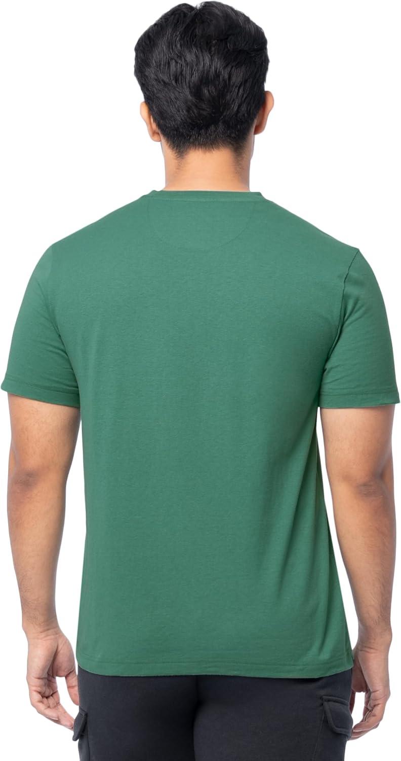 imageFruit of The Loom Mens Short Sleeve Henley TShirtAntique Green