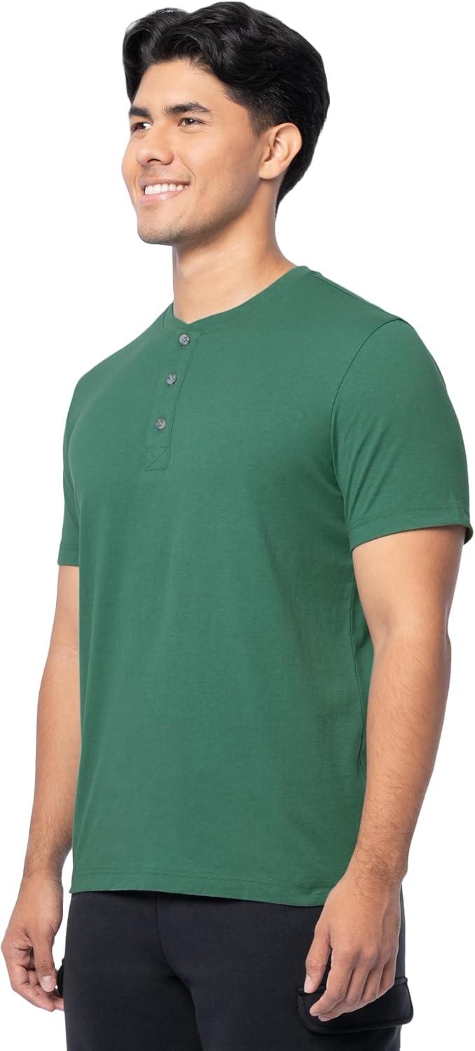 imageFruit of The Loom Mens Short Sleeve Henley TShirtAntique Green