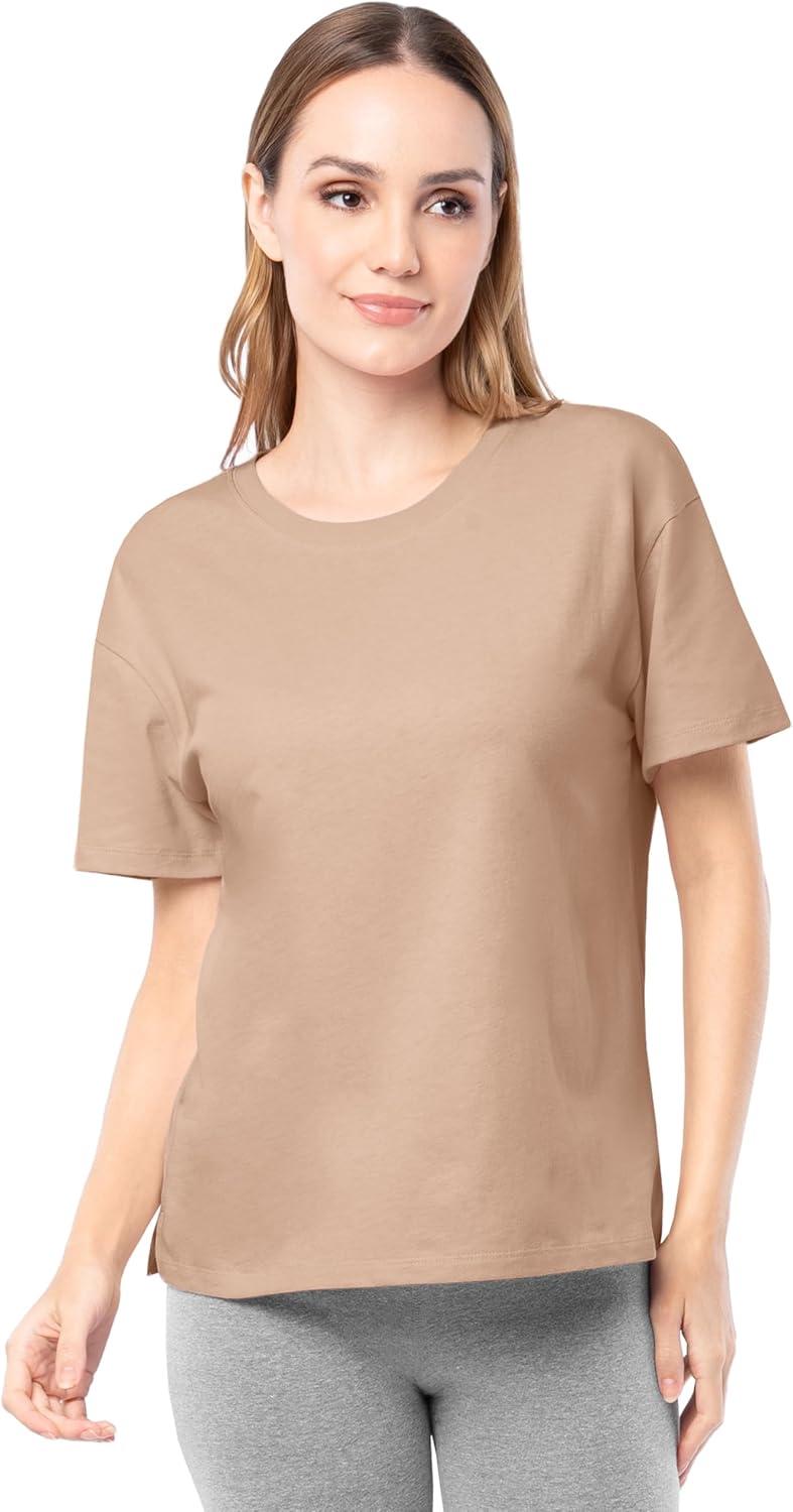 imageFruit of The Loom Womens Short Sleeve Boyfriend TShirt 2 PackBlackStucco