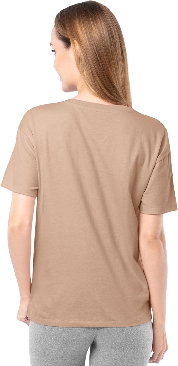 imageFruit of The Loom Womens Short Sleeve Boyfriend TShirt 2 PackBlackStucco