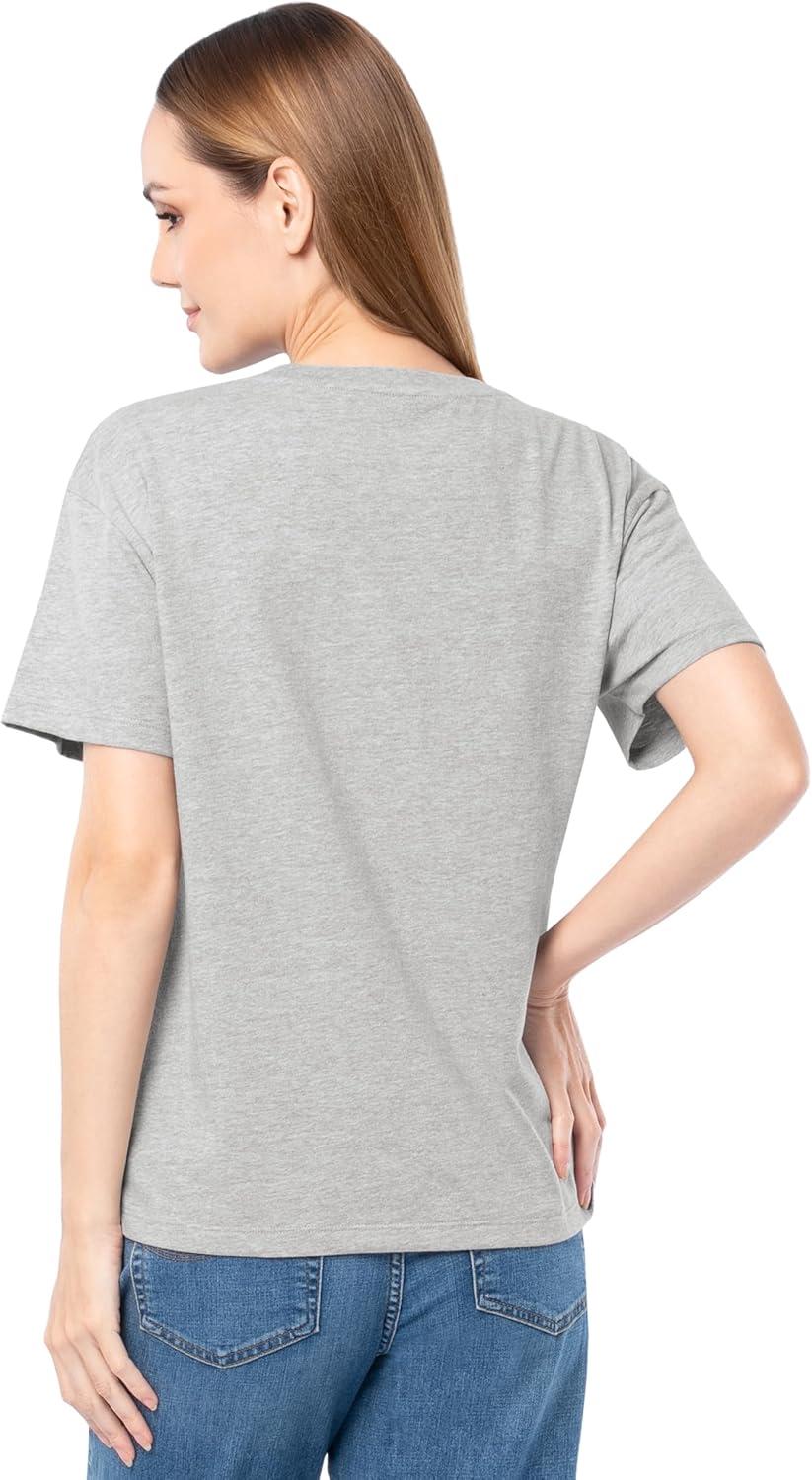 imageFruit of The Loom Womens Short Sleeve Boyfriend TShirt 2 PackGrey HeatherBlack