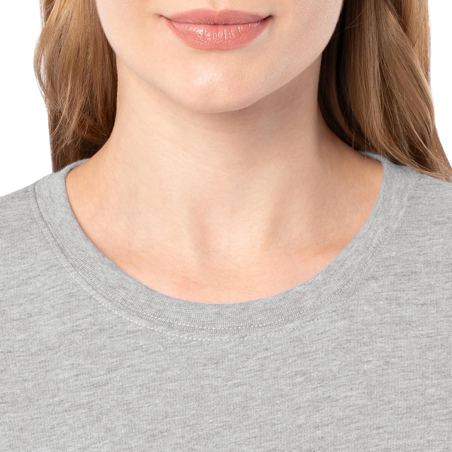 imageFruit of The Loom Womens Short Sleeve Boyfriend TShirt 2 PackGrey HeatherBlack