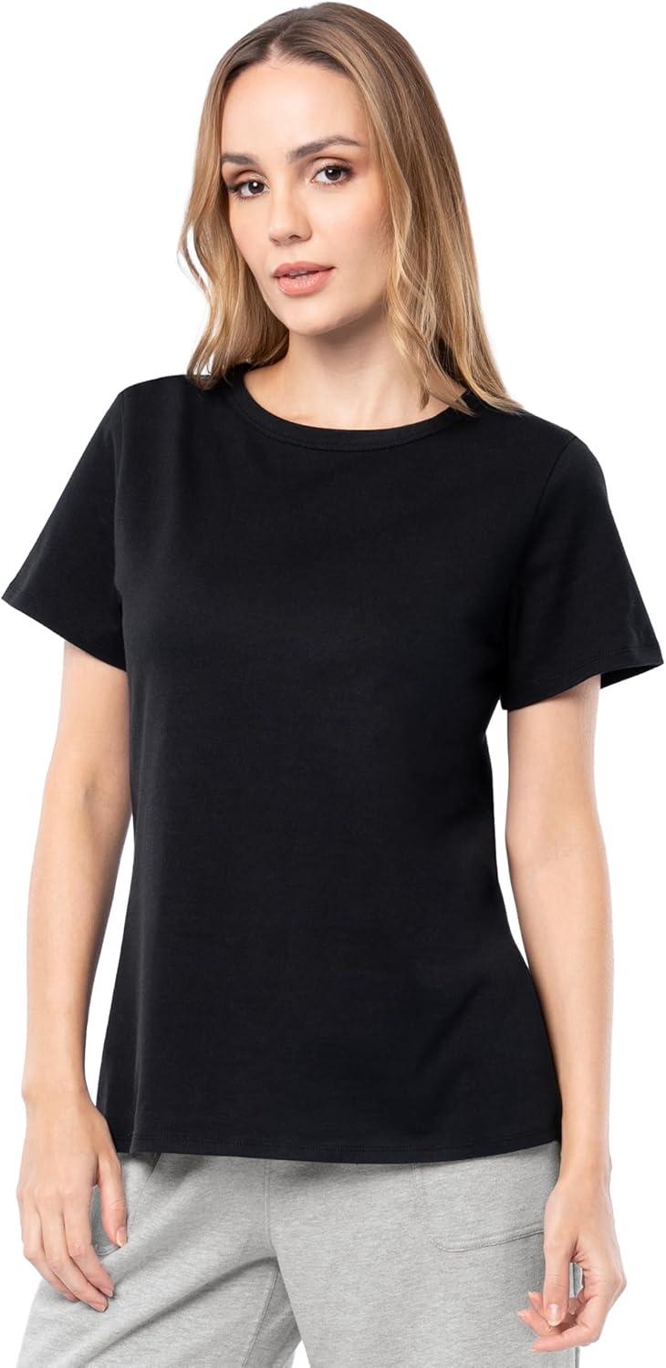 imageFruit of The Loom Womens Short Sleeve Crew Neck TShirt 2 PackBlack