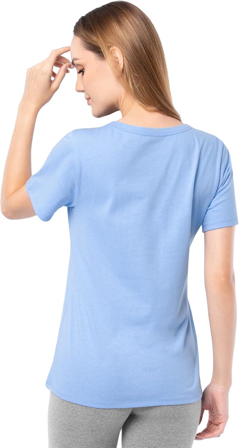 imageFruit of The Loom Womens Short Sleeve Crew Neck TShirt 2 PackBlueWhite