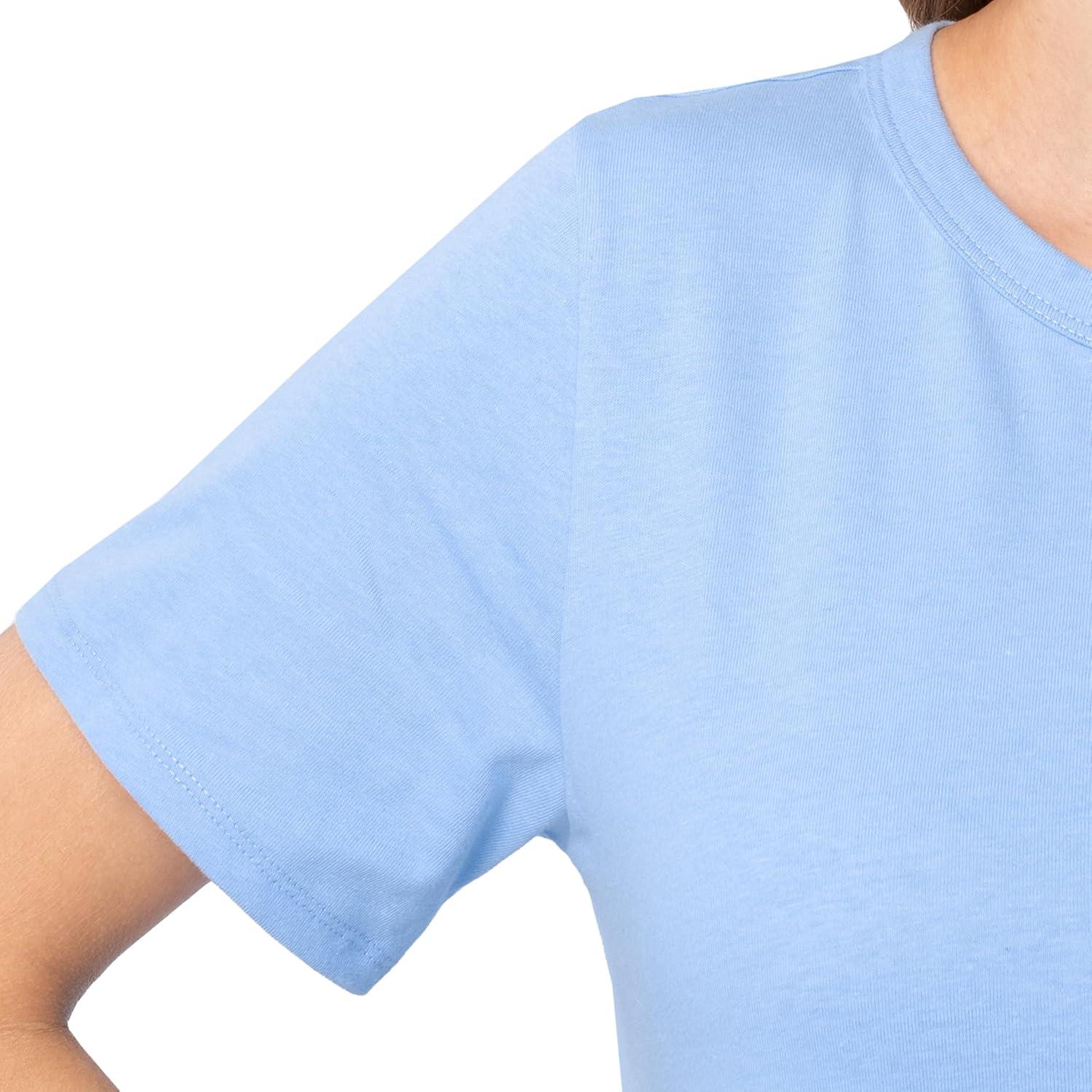 imageFruit of The Loom Womens Short Sleeve Crew Neck TShirt 2 PackBlueWhite