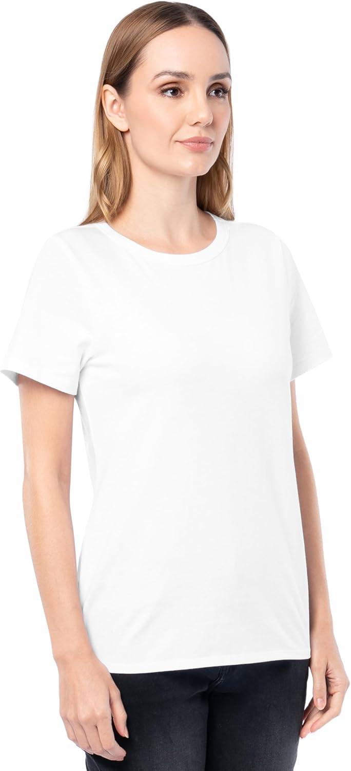 imageFruit of The Loom Womens Short Sleeve Crew Neck TShirt 2 PackBlueWhite