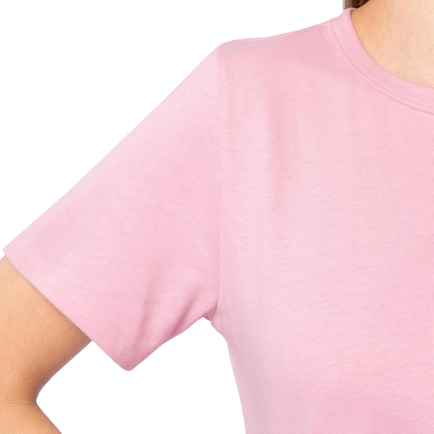 imageFruit of The Loom Womens Short Sleeve Crew Neck TShirt 2 PackPinkWhite