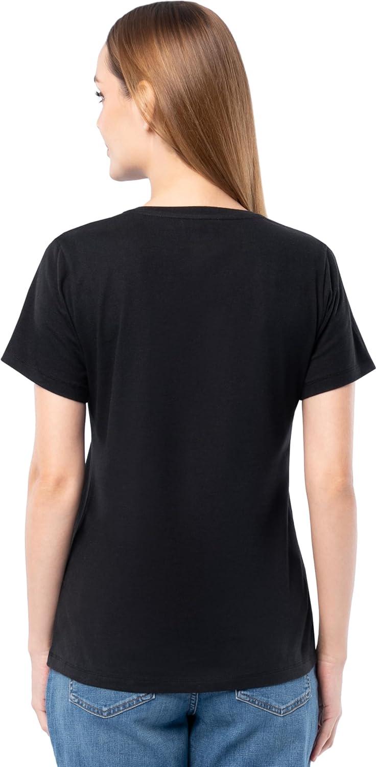 imageFruit of The Loom Womens Short Sleeve VNeck TShirt 2 PackBlackBlack