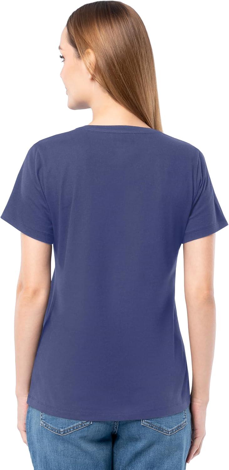 imageFruit of The Loom Womens Short Sleeve VNeck TShirt 2 PackCobaltGrey Heather