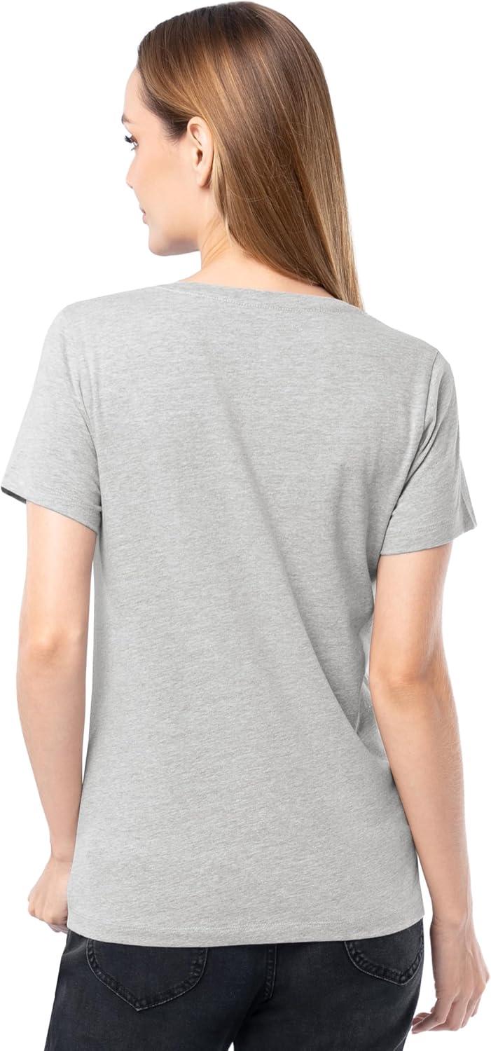 imageFruit of The Loom Womens Short Sleeve VNeck TShirt 2 PackGrey HeatherBlack