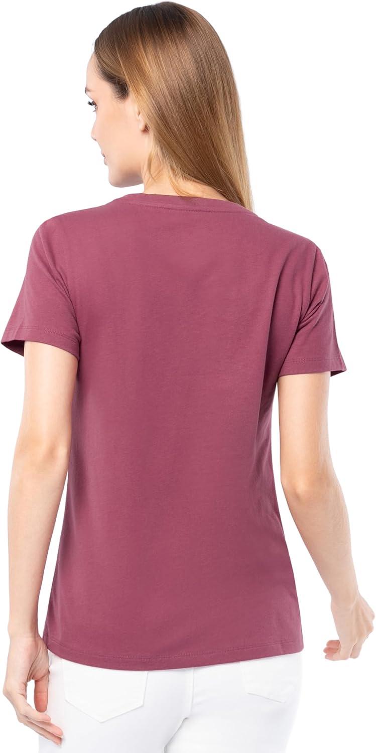 imageFruit of The Loom Womens Short Sleeve VNeck TShirt 2 PackRoseBlack