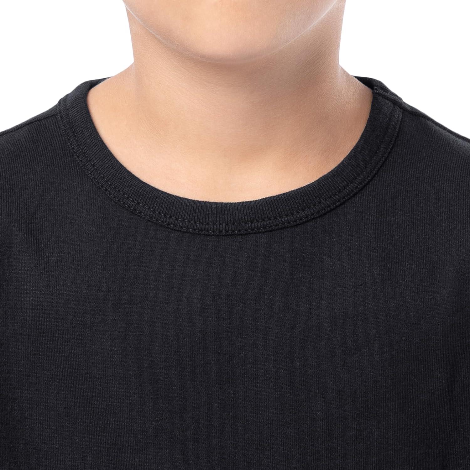 imageFruit of the Loom Boys Short Sleeve Cotton Crewneck TShirts 3 PackBlackBlackBlack