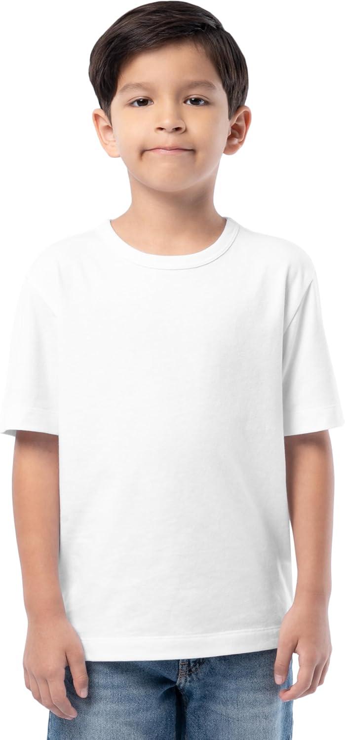 imageFruit of the Loom Boys Short Sleeve Cotton Crewneck TShirts 3 PackBlackHeather GreyWhite