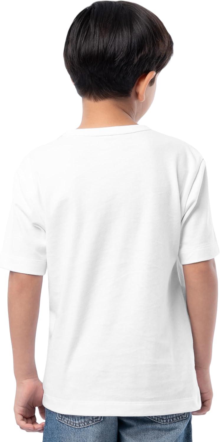imageFruit of the Loom Boys Short Sleeve Cotton Crewneck TShirts 3 PackBlackHeather GreyWhite
