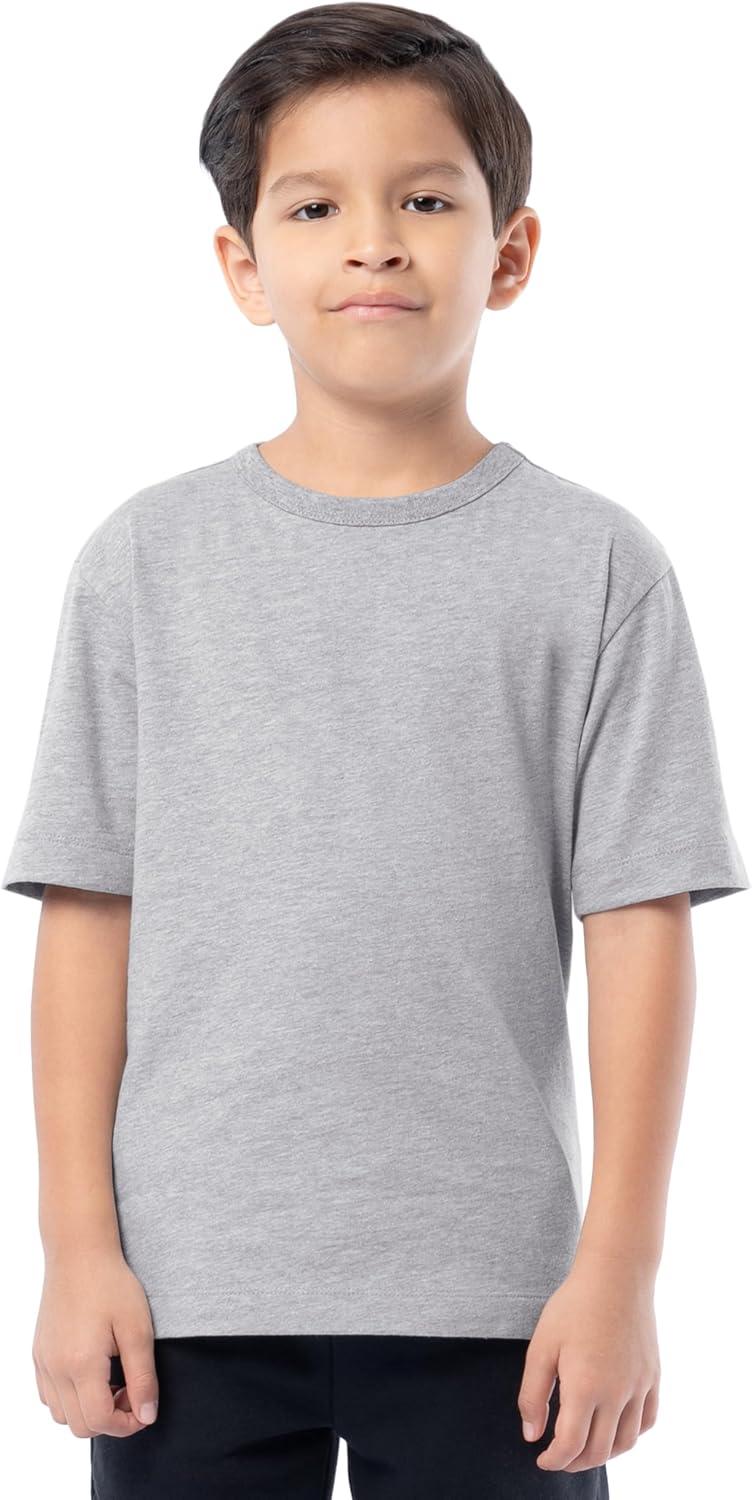 imageFruit of the Loom Boys Short Sleeve Cotton Crewneck TShirts 3 PackHeather GreyHeather GreyHeather Grey