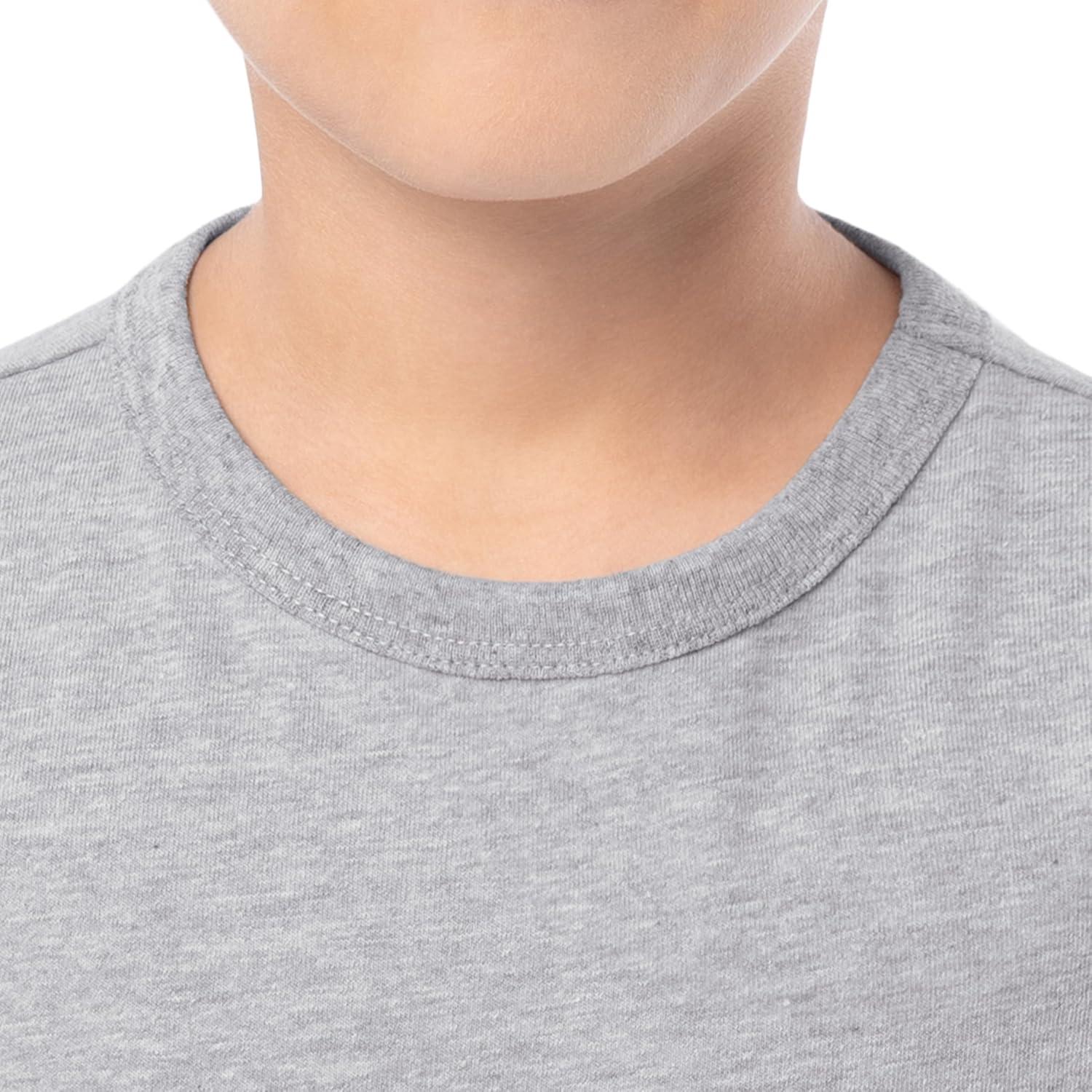 imageFruit of the Loom Boys Short Sleeve Cotton Crewneck TShirts 3 PackHeather GreyHeather GreyHeather Grey
