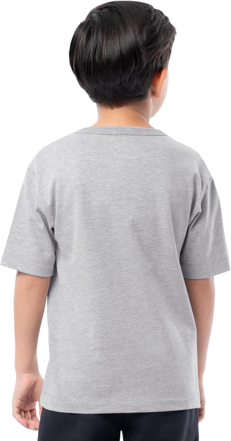 imageFruit of the Loom Boys Short Sleeve Cotton Crewneck TShirts 3 PackHeather GreyHeather GreyHeather Grey