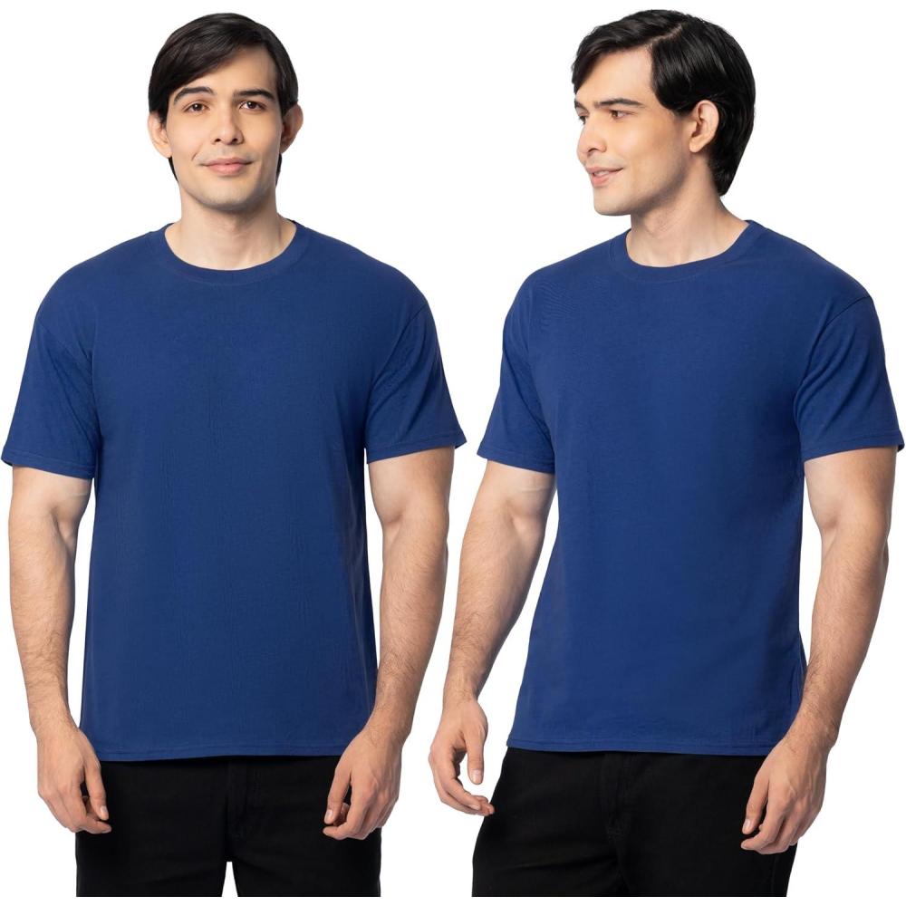 imageFruit of The Loom Mens Eversoft Cotton T Shirts Breathable amp Moisture Wicking with Odor Control Sizes S4x2 Pack Blue