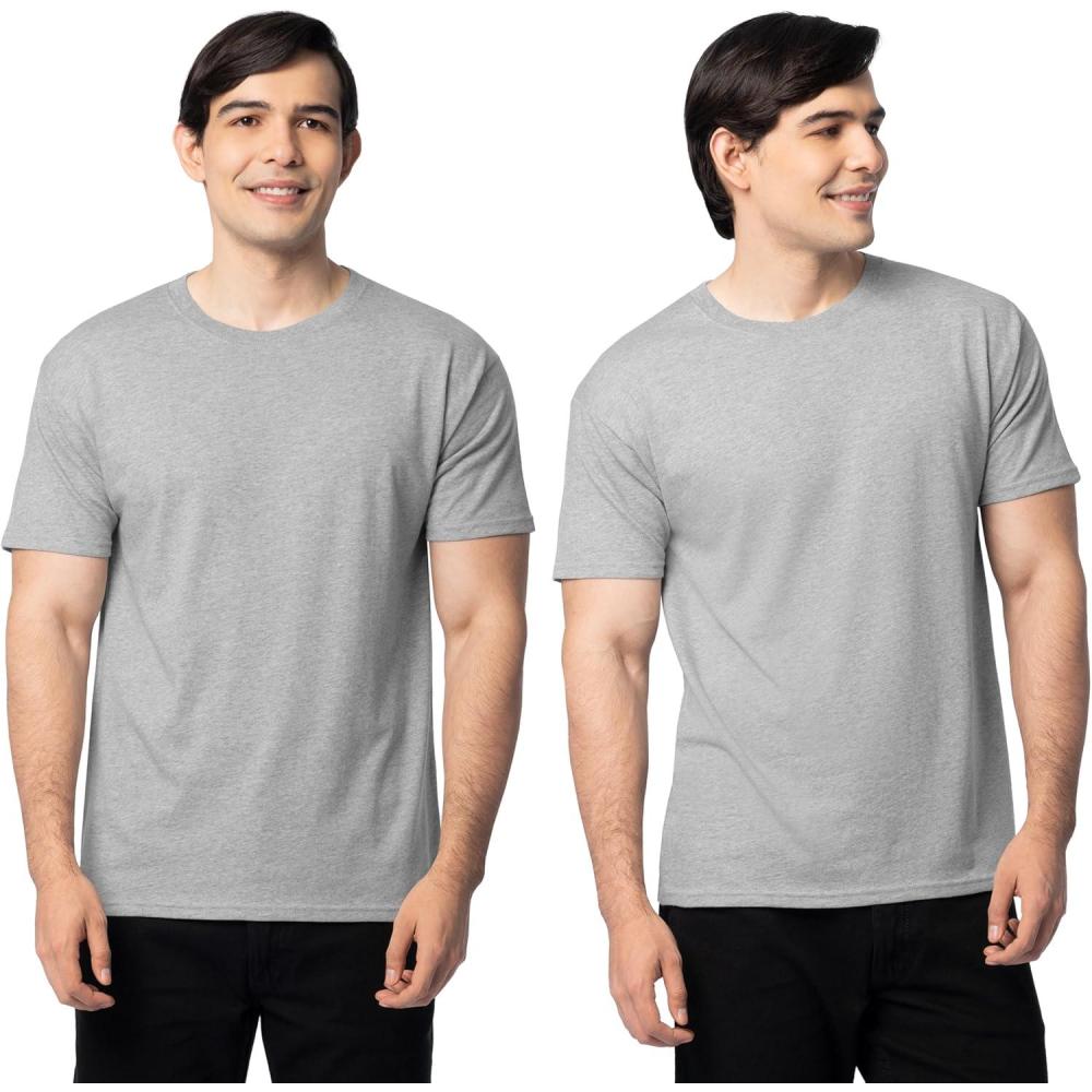 imageFruit of The Loom Mens Eversoft Cotton T Shirts Breathable amp Moisture Wicking with Odor Control Sizes S4x2 Pack Grey Heather