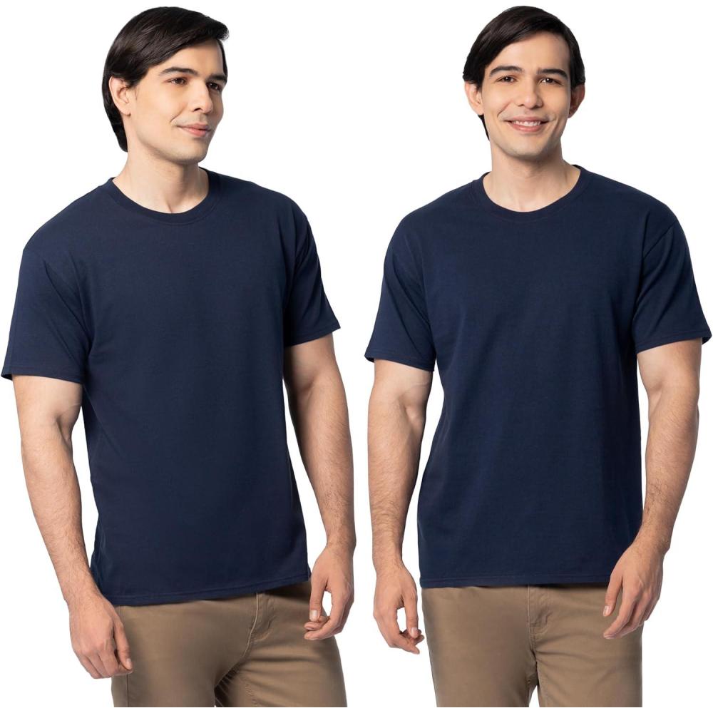 imageFruit of The Loom Mens Eversoft Cotton T Shirts Breathable amp Moisture Wicking with Odor Control Sizes S4x2 Pack Navy