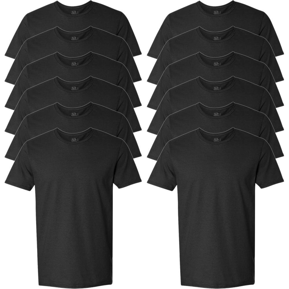 imageFruit of The Loom Mens Eversoft Cotton T Shirts Breathable amp Moisture Wicking with Odor Control Sizes S4xCrew 12 Pack Black