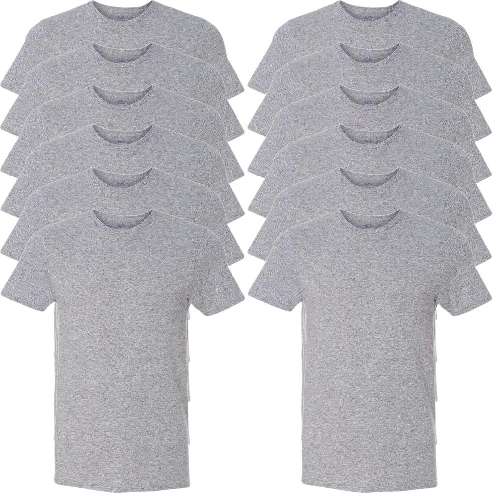 imageFruit of The Loom Mens Eversoft Cotton T Shirts Breathable amp Moisture Wicking with Odor Control Sizes S4xCrew 12 Pack Grey Heather