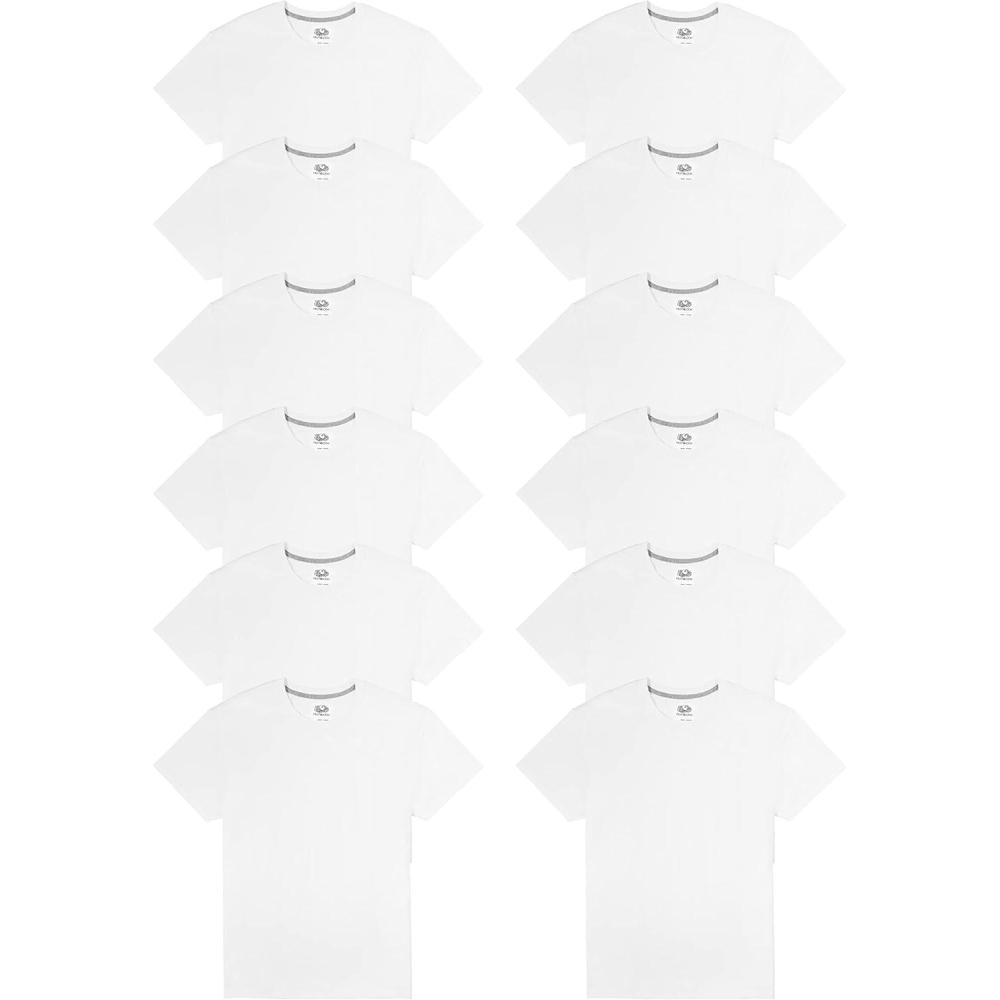 imageFruit of The Loom Mens Eversoft Cotton T Shirts Breathable amp Moisture Wicking with Odor Control Sizes S4xCrew 12 Pack White