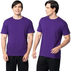 Fruit of The Loom Men’s Eversoft Cotton T Shirts, Breathable & Moisture Wicking with Odor Control, Sizes S-4x(2 Pack Purple)