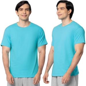 Fruit of The Loom Men’s Eversoft Cotton T Shirts, Breathable & Moisture Wicking with Odor Control, Sizes S-4x(2 Pack Scuba Blue)