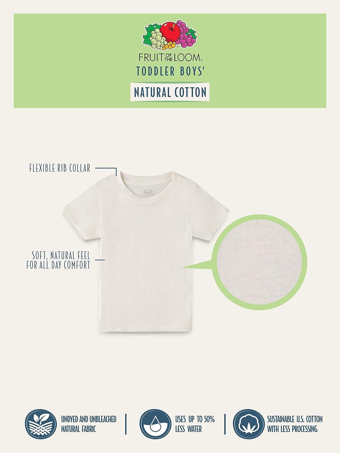 imageFruit of The Loom Boys Eversoft Cotton Undershirts T Shirts amp Tank TopsT Shirt Toddler 12 Pack Natural Cotton